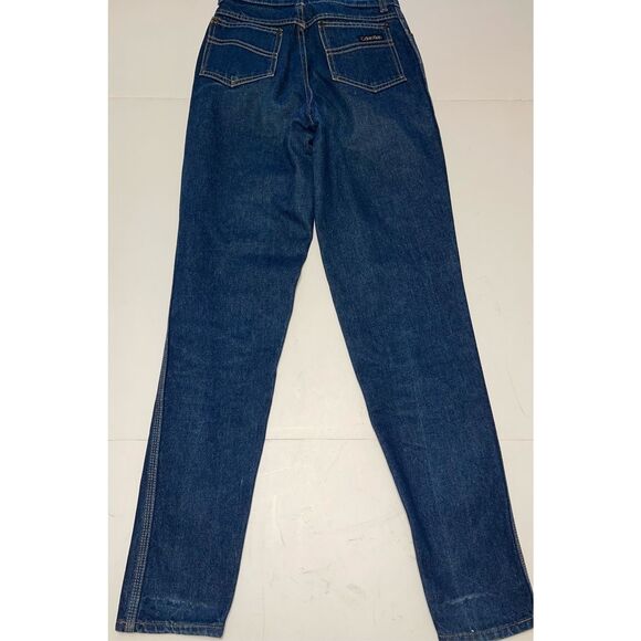 Vintage 80s Calvin Klein Women's High Waist Tapered Leg Jeans Medium Blue size 9 - Picture 8 of 9